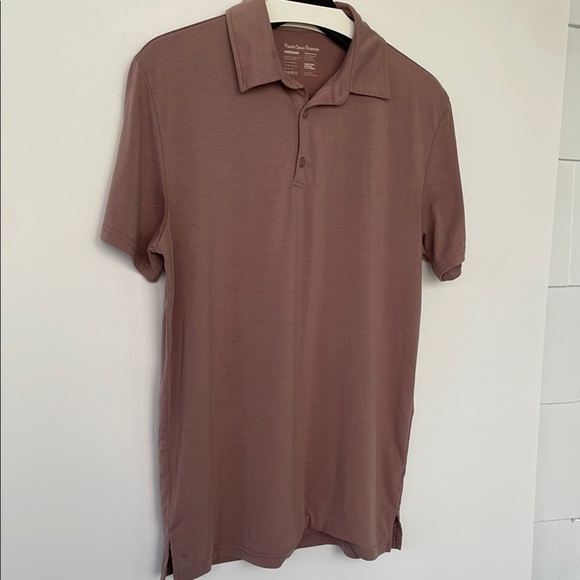 Fresh Clean Threads Pink Mauve Brown Polo Shirt Classic Collar Short Sleeves M - Picture 6 of 14